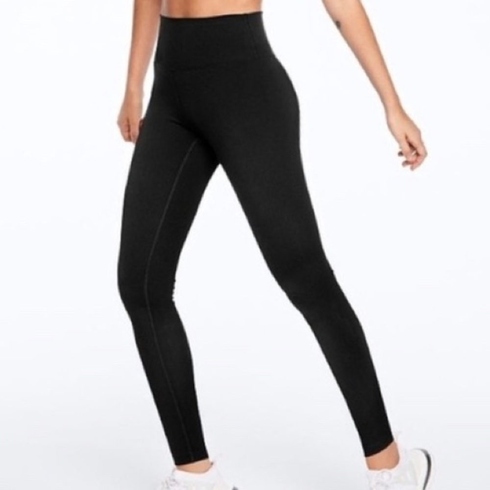 victoria’s secret pink solid black leggings SZ S